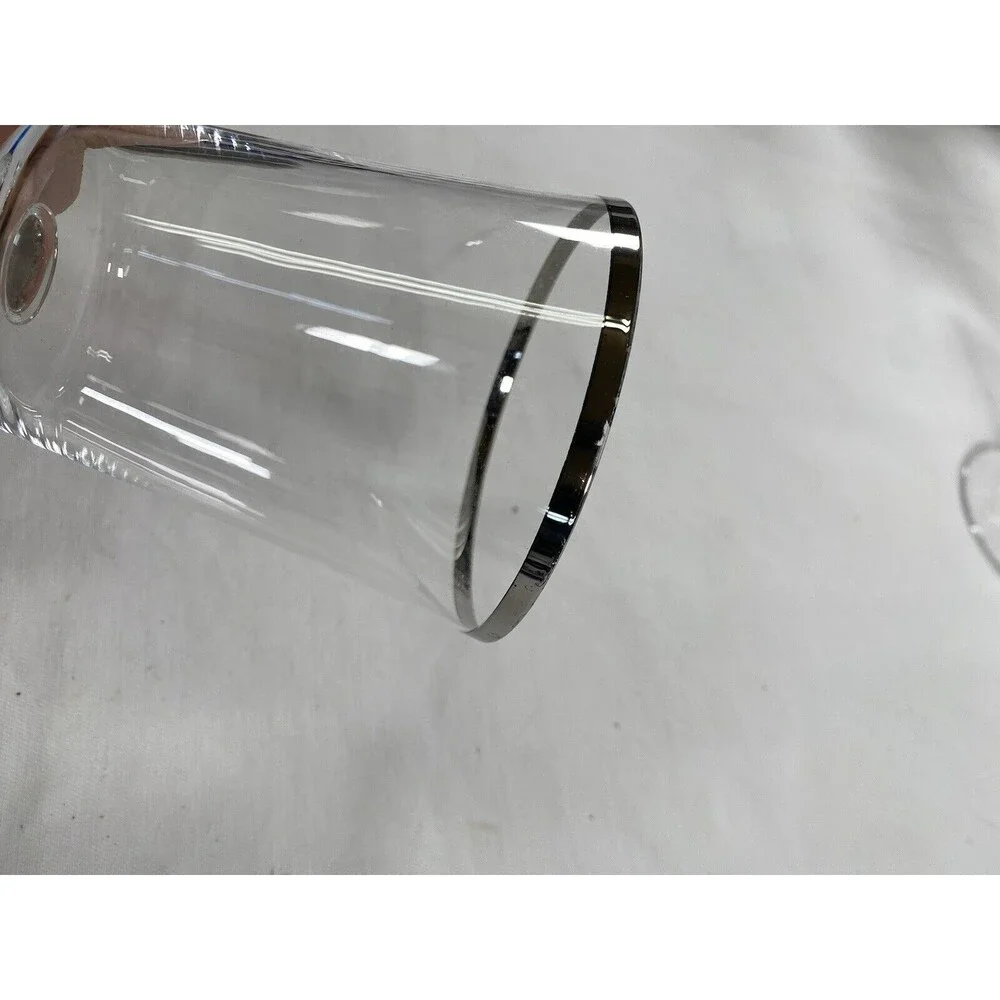 Lot of 5 Lenox Solitaire Platinum Wine Glass Water Goblet Crystal #681 READ